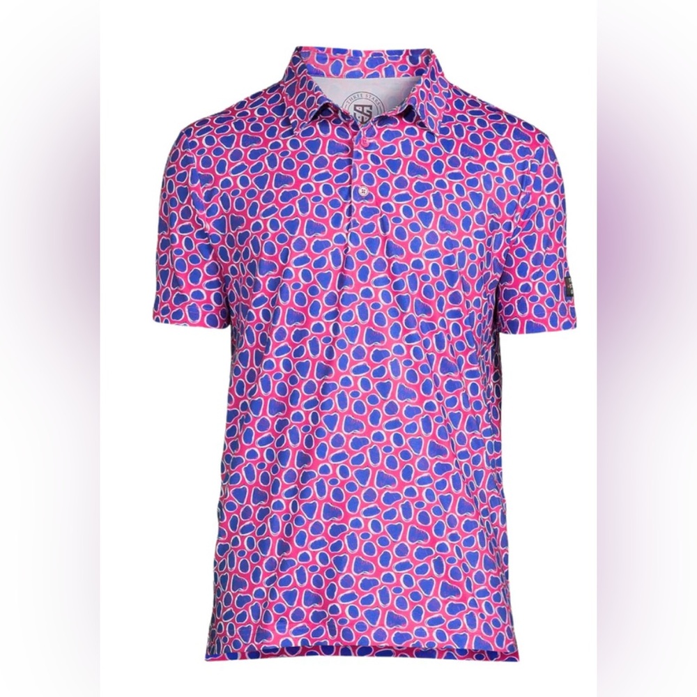 Like new! Three Stars Golf SKIPPIN' ROCKS Polo